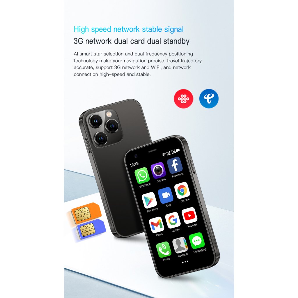 SOYES XS15 Mini Android8.1 Smart Phone 3.0 Inch Display 2GB RAM 16GB ROM Dual SIM Standby Play Store 3G MINI Phone
